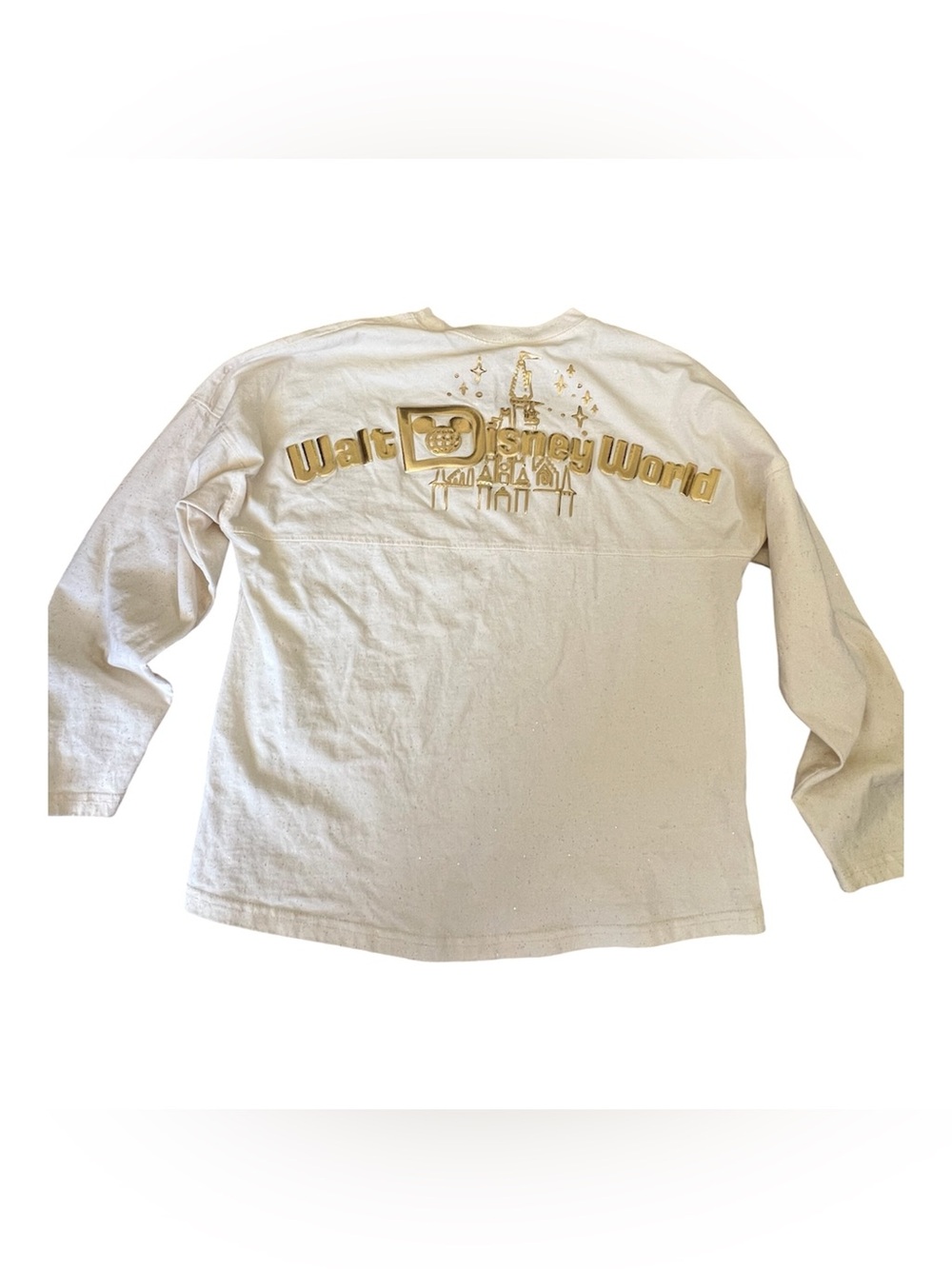 Disney Spirit Jersey Youth XL 14 Cream Gold Glitter Walt Disney World